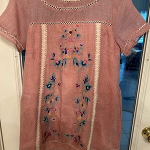 Umgee embroidered light pink Tunic/Dress.